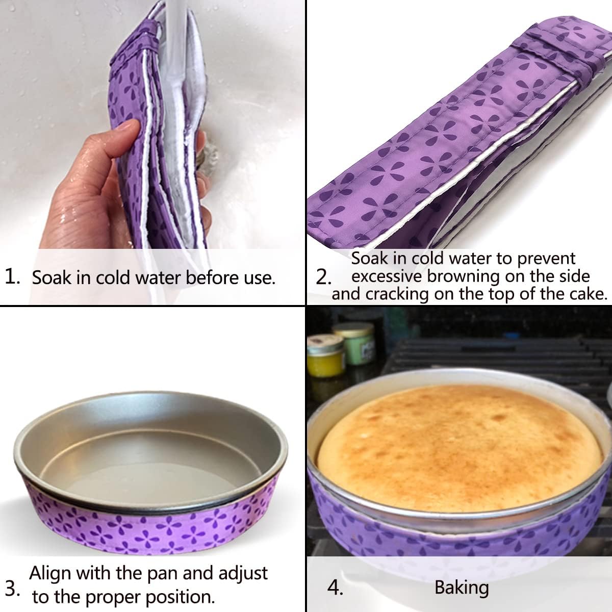 2 Piece Bake Even Cake Strips, Cake Pan Dampen Strips, Cake Pan Strips for Evenly Baked Cakes V1258-DP02-A-312