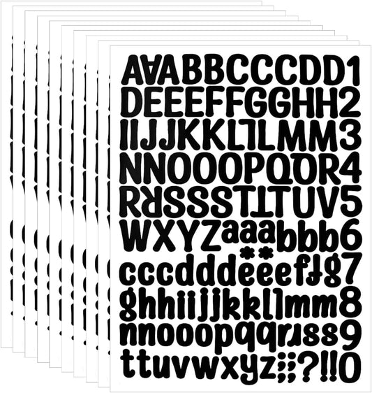 1260 Pieces 10 Sheets A4 Vinyl Letter Sticker, Self Adhesive Letters Numbers Mailbox Numbers Sticker for V1258-DP02-A-318