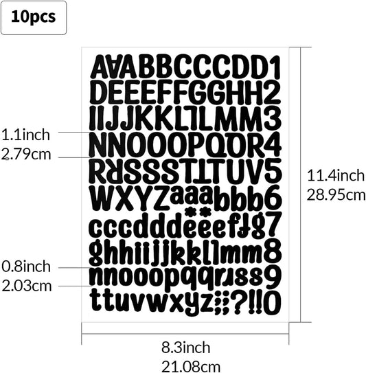 1260 Pieces 10 Sheets A4 Vinyl Letter Sticker, Self Adhesive Letters Numbers Mailbox Numbers Sticker for V1258-DP02-A-318