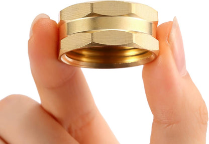2 Pack Garden Hose End Caps with Washers, Brass Spigot Cap, 3/4" Female End Cap V1258-DP02-A-32