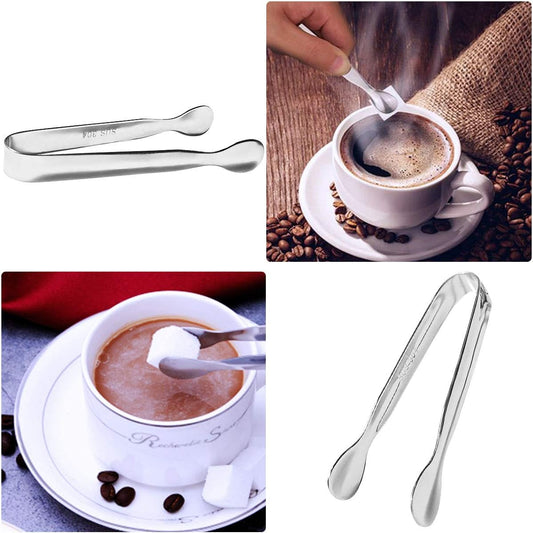 4 Pcs Ice Tongs Sugar Cubes Tongs, Mini Serving Tongs, 304 Stainless Steel, Silver, 4.33 x 0.63 inches V1258-DP02-A-320