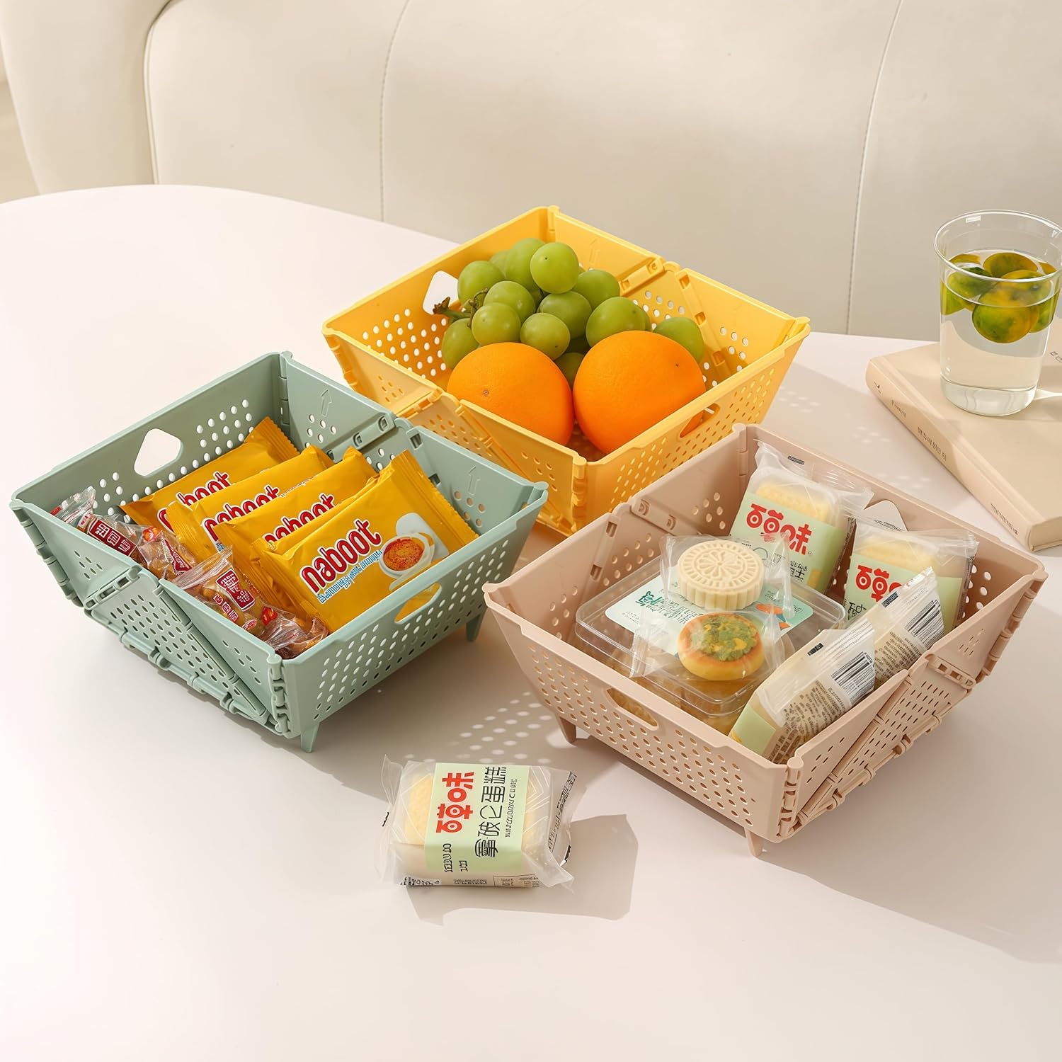 Plastic Colander Basket, Multi-Purpose Drainage & Storage Bin for Kitchen, Candy, Cookies, Holiday Snacks and V1258-DP02-A-327