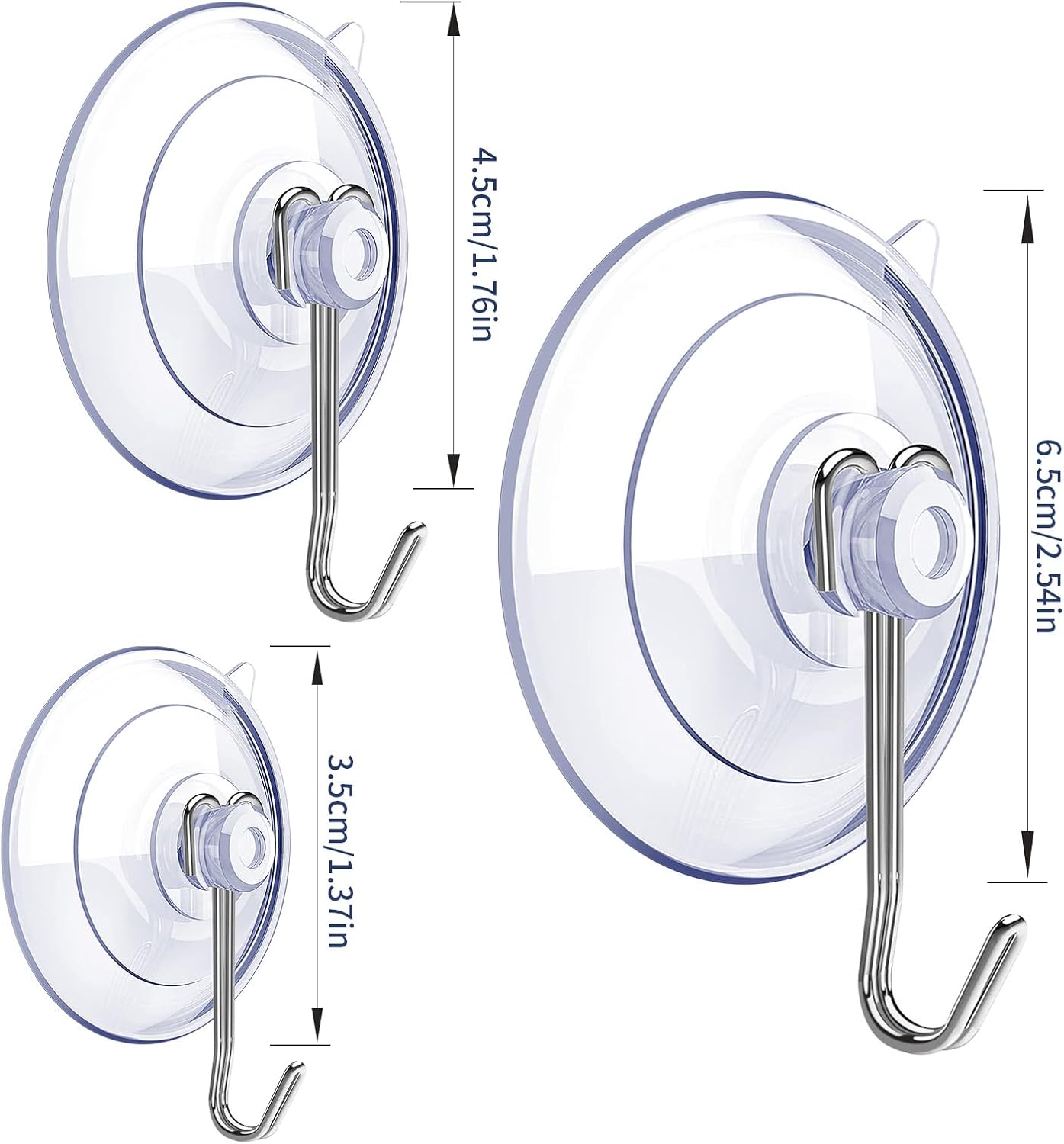 Suction Cup Hooks,6 PCS Clear Suction Cup for Glass Window Decor Shower Bathroom Glass Window Shower Kitchen, V1258-DP02-A-328