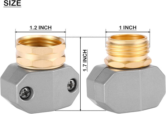 Zinc and Aluminum Male and Female Coupling, Fits All 5/8-Inch and 3/4-Inch Garden Hose Repair Fitting, 2 V1258-DP02-A-33