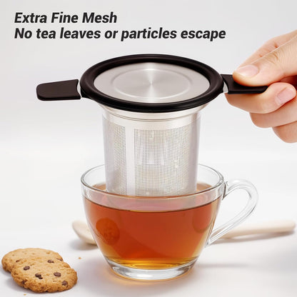 Stainless Steel Tea Infuser Steeper Strainer for Loose Leaf Tea, Fine Mesh Reusable Diffusers Ball Bag Filter V1258-DP02-A-334