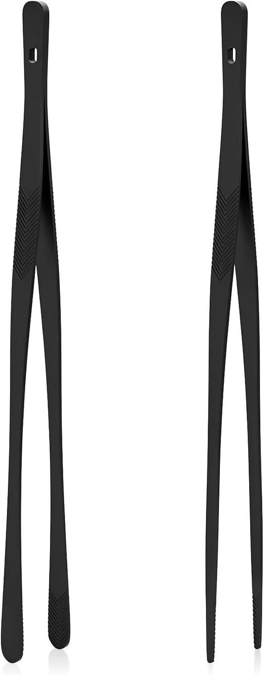 Kitchen Tongs for Cooking - 2PCS 12" Stainless Steel Cooking Tongs Tweezers, Metal Fine Kitchen Utensils with V1258-DP02-A-337