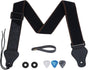 Guitar Strap, Soft Cotton Straps With 3 Pick Holders, Button Headstock Adaptor, 1 Pair Locks and 3 Picks Set V1258-DP02-A-338