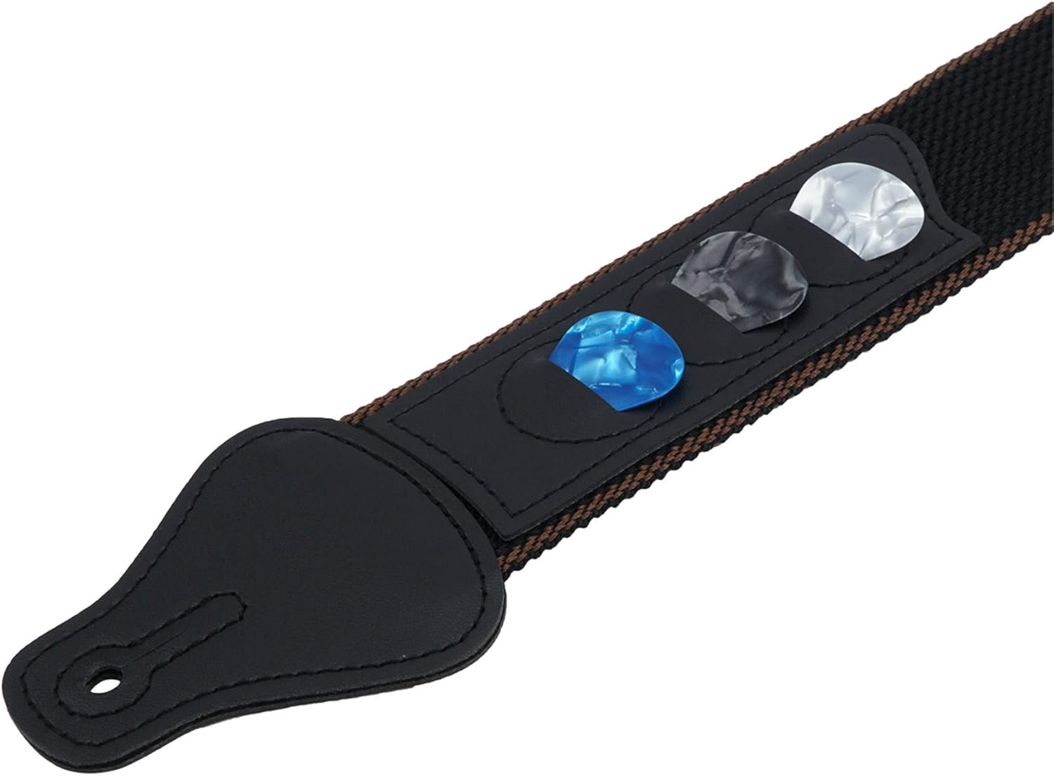 Guitar Strap, Soft Cotton Straps With 3 Pick Holders, Button Headstock Adaptor, 1 Pair Locks and 3 Picks Set V1258-DP02-A-338