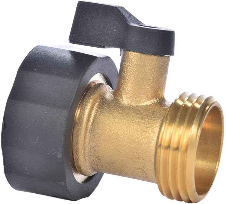 3/4" Brass Garden Hose Shut Off Valve,1-Way Restricted-Flow Water Shut-Off, Fits 3/4 Inch Hose Connector V1258-DP02-A-34