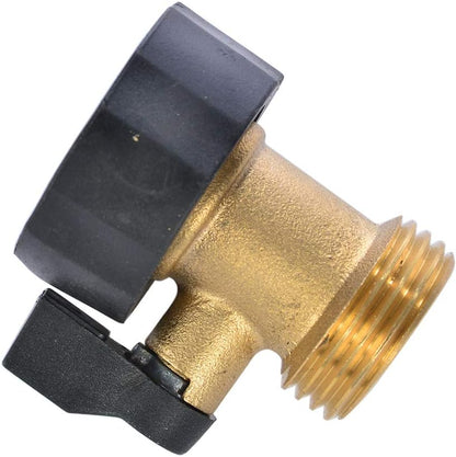 3/4" Brass Garden Hose Shut Off Valve,1-Way Restricted-Flow Water Shut-Off, Fits 3/4 Inch Hose Connector V1258-DP02-A-34