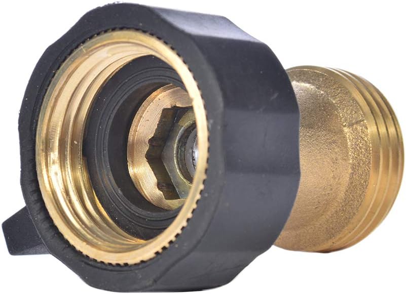 3/4" Brass Garden Hose Shut Off Valve,1-Way Restricted-Flow Water Shut-Off, Fits 3/4 Inch Hose Connector V1258-DP02-A-34