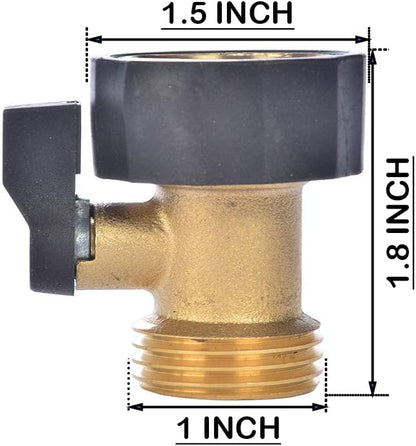 3/4" Brass Garden Hose Shut Off Valve,1-Way Restricted-Flow Water Shut-Off, Fits 3/4 Inch Hose Connector V1258-DP02-A-34