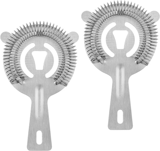 Cocktail Strainer Bar Tools - 2PCS Bar Strainer with High Density Spring, Stainless Steel Bartender V1258-DP02-A-341
