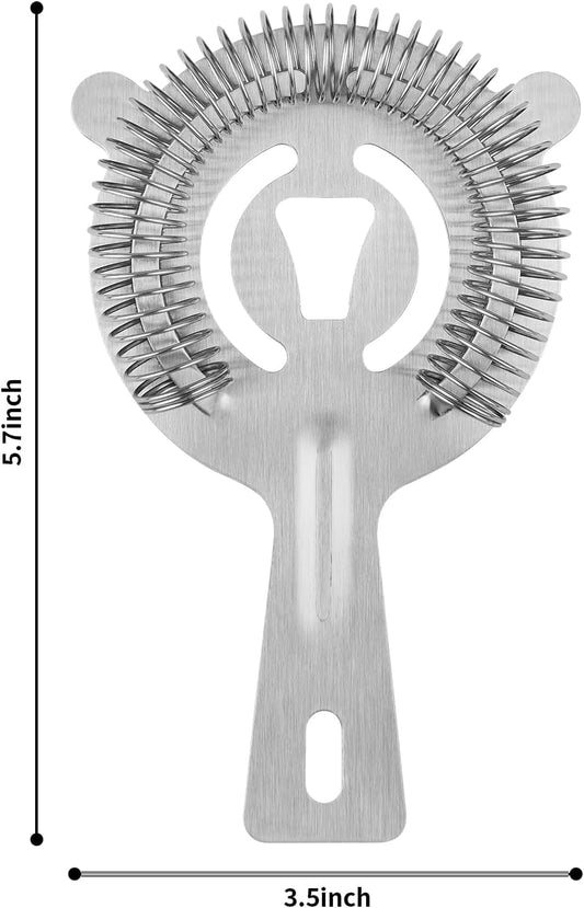 Cocktail Strainer Bar Tools - 2PCS Bar Strainer with High Density Spring, Stainless Steel Bartender V1258-DP02-A-341
