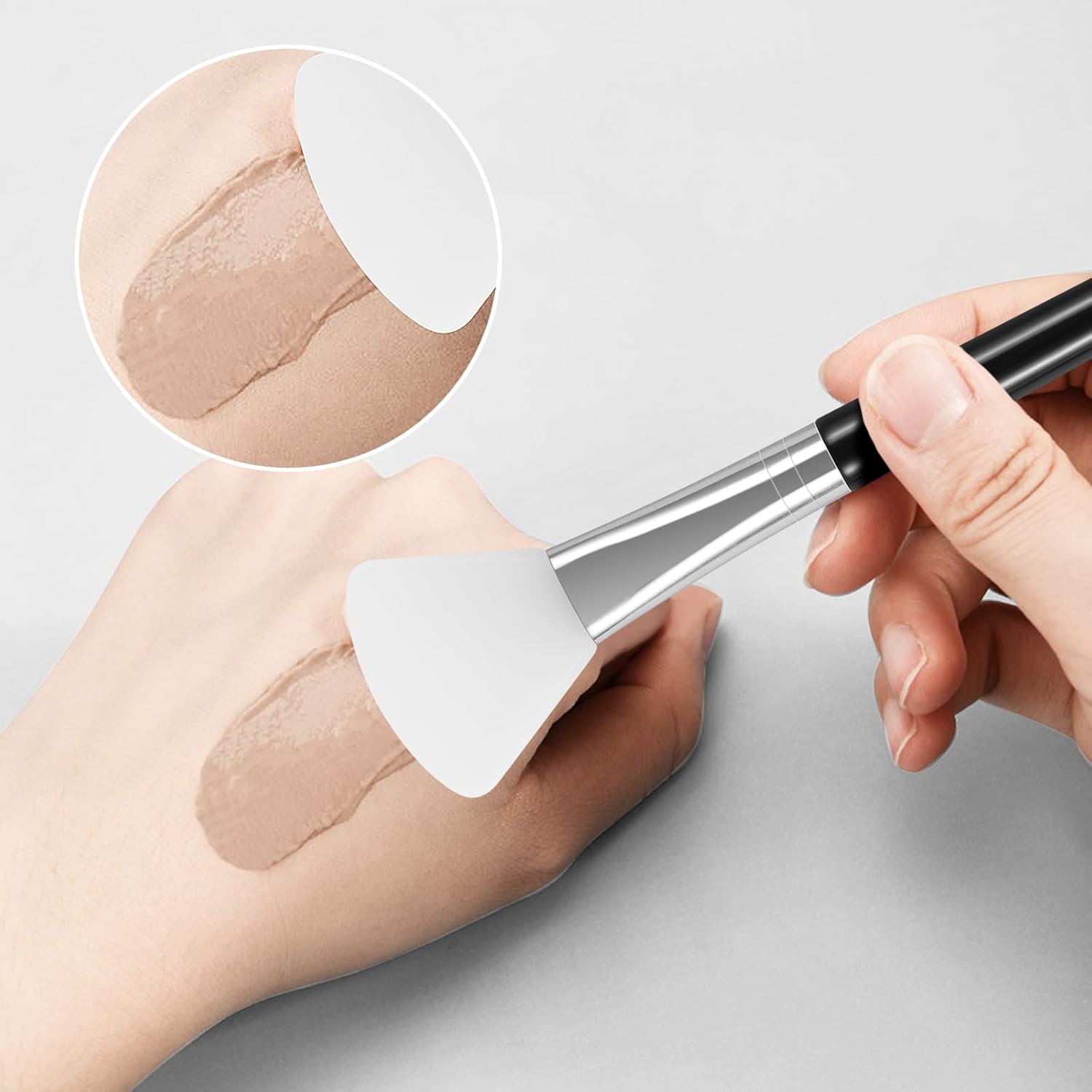 4PCS Silicone Face Mask Brush Applicator, Flexible Silicone Brush for Face for Mud, Clay, DIY Mask, Body V1258-DP02-A-342