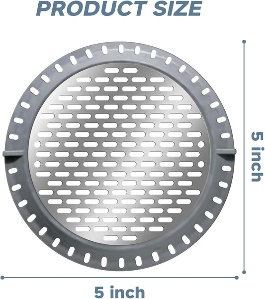 Shower Drain Hair Catcher, 5" Shower Stall Drain Cover Hair Trap, Stainless Steel Bathtub Sink Strainer Cover V1258-DP02-A-344