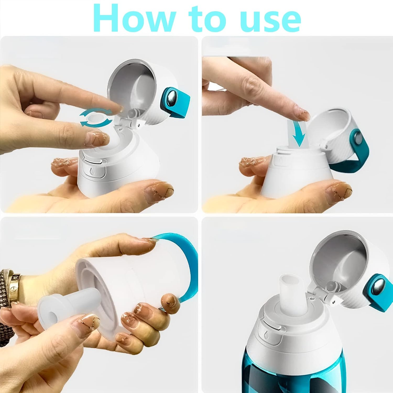 Bite Valve Replacement for Brita Water Bottle, 2 Pack, Silicone, BPA-Free, 1 Liter, Sports, Travel V1258-DP02-A-345