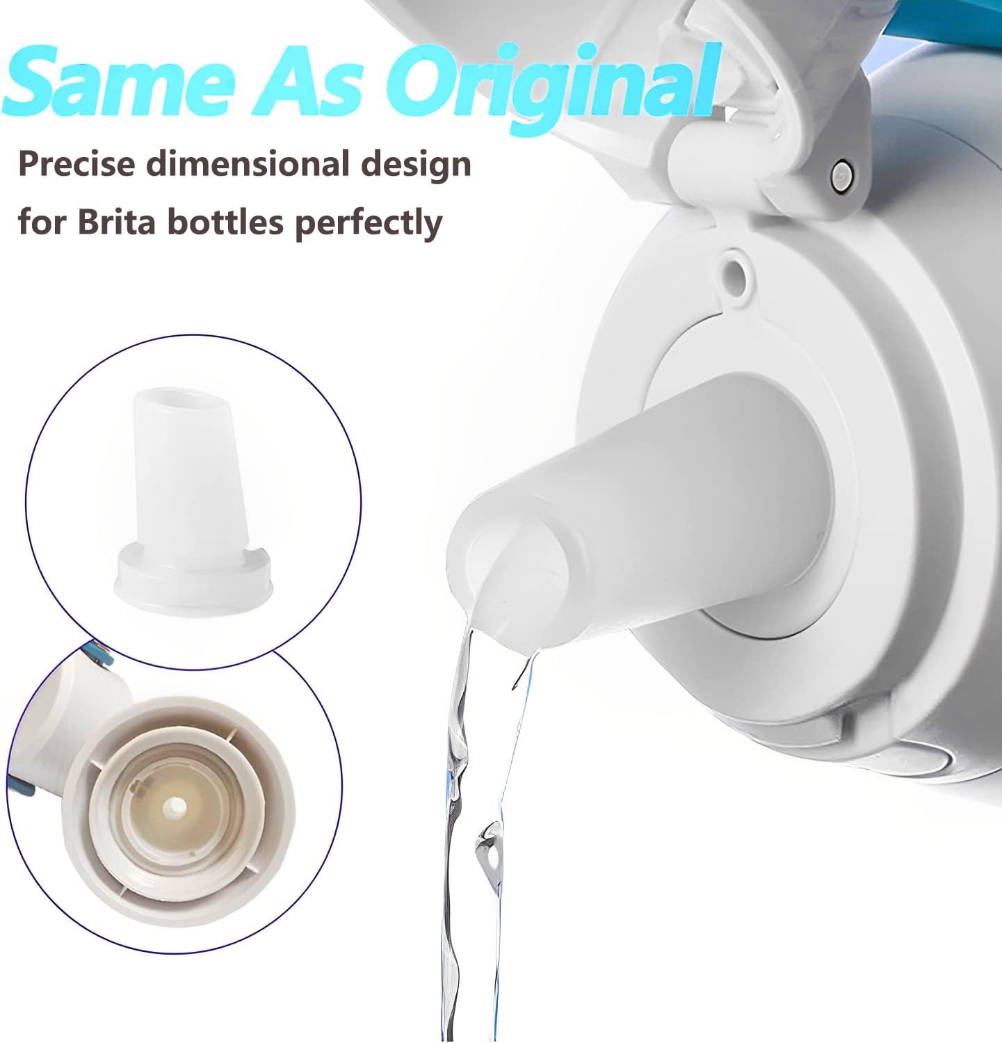 Bite Valve Replacement for Brita Water Bottle, 2 Pack, Silicone, BPA-Free, 1 Liter, Sports, Travel V1258-DP02-A-345