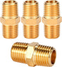 4 pcs Solid Brass Pipe Fitting, Hex Nipple, 1/4" x 1/4" NPT Male Pipe Adapter (O.D x O.D: 1/2'' x 1/2'') V1258-DP02-A-35