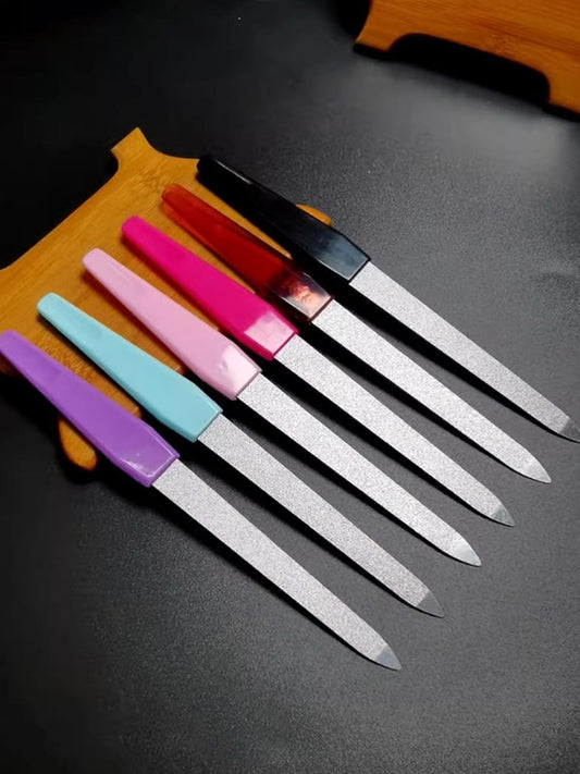 6PCS Metal Nail File, Upgraded Nail File and Cuticle Remover Cutter, Diamond Finger Nail Filers for Women V1258-DP02-A-363