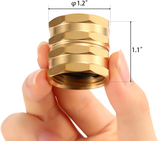 2 Pack Garden Hose Adapter,Brass Hose to Hose Swivel, 3/4-Inch Hose Connector with 4 Extra Washers(Female to V1258-DP02-A-37