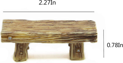 3Pcs Mini Resin Bench Miniature Fairy Garden Bench Dollhouse Accessories Statue DIY Decor Gift V1258-DP02-A-372