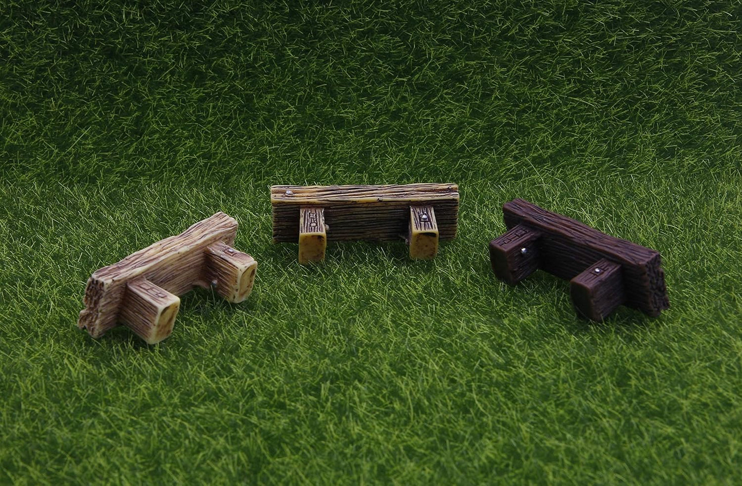 3Pcs Mini Resin Bench Miniature Fairy Garden Bench Dollhouse Accessories Statue DIY Decor Gift V1258-DP02-A-372