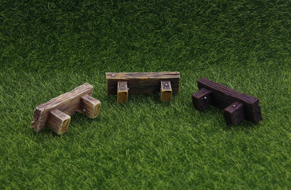 3Pcs Mini Resin Bench Miniature Fairy Garden Bench Dollhouse Accessories Statue DIY Decor Gift V1258-DP02-A-372
