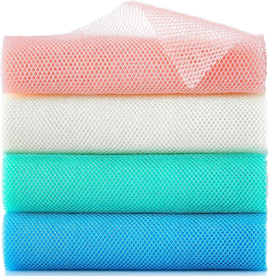 4 Pieces African Exfoliating Net, Long African Net Sponge, Nylon African Net Cloth, Exfoliating Washcloth, V1258-DP02-A-374