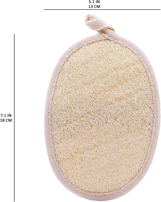 Natural Loofah Exfoliating Body Scrubber - 2 Pcs Bath Shower Exfoliator Sponge Pads for Women Egyption Loofah V1258-DP02-A-376