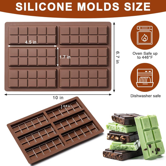 Chocolate Bar Mold,Non-Stick Chocolate Molds, 100% Food Grade Silicone Deep Mold for Dubai Pistachio Rod, V1258-DP02-A-377
