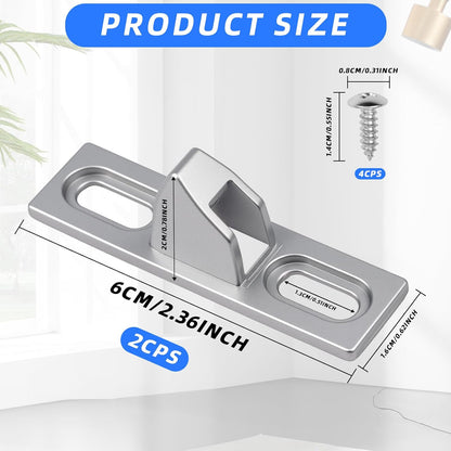2-Pack Sliding Door Keeper - Chrome Plated Sliding Glass Lock with mounting Screws Slide Sliding Door Lock V1258-DP02-A-395