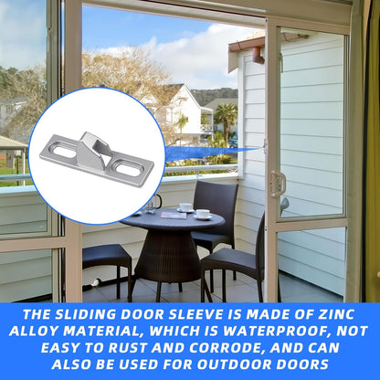 2-Pack Sliding Door Keeper - Chrome Plated Sliding Glass Lock with mounting Screws Slide Sliding Door Lock V1258-DP02-A-395