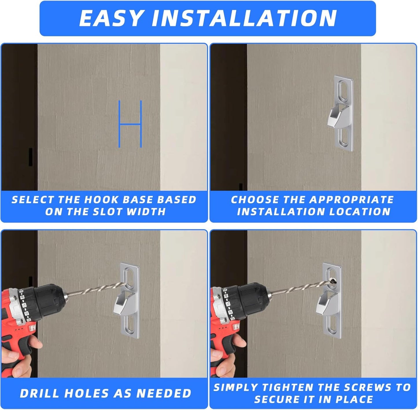 2-Pack Sliding Door Keeper - Chrome Plated Sliding Glass Lock with mounting Screws Slide Sliding Door Lock V1258-DP02-A-395
