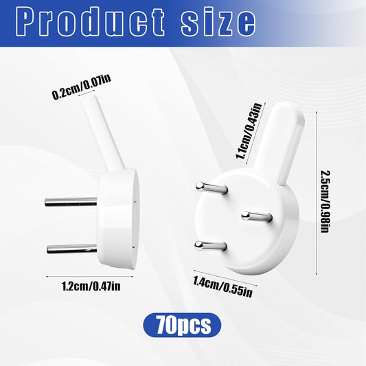 70PCS Non-Mark Hooks - Plastic Non-Trace Wall Picture Hooks - Photo Frame Traceless Hook Invisible Concrete V1258-DP02-A-405