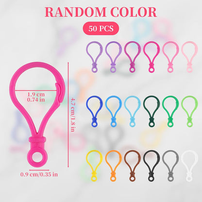 50Pcs Plastic Keychain Clips - Multicolor Lobster Claw Clasps Keychain Rings - Backpack Key Chain Hooks for V1258-DP02-A-406