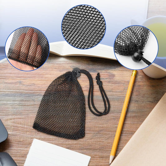 6Pcs Small Mesh Drawstring Bags - 6'' x 4'' Breathable Nylon Storage Bags for Travel, Underwear, Toys - V1258-DP02-A-409