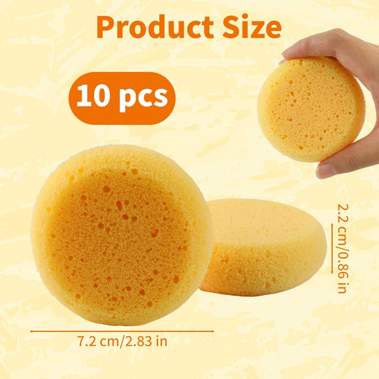 10-Pack Pottery Sponges - 3'' Round Painting Sponge - Soft Elasticity Clay Sponges - Artists Sponge for Face V1258-DP02-A-412