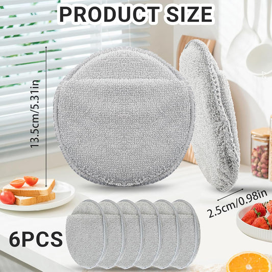 6Pcs 5'' Wax & Oil Applicator Pads - Reusable Microfiber Cleaning Pad - Scratch-Free Sponge Pads for Cutting V1258-DP02-A-417