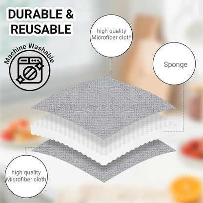 6Pcs 5'' Wax & Oil Applicator Pads - Reusable Microfiber Cleaning Pad - Scratch-Free Sponge Pads for Cutting V1258-DP02-A-417