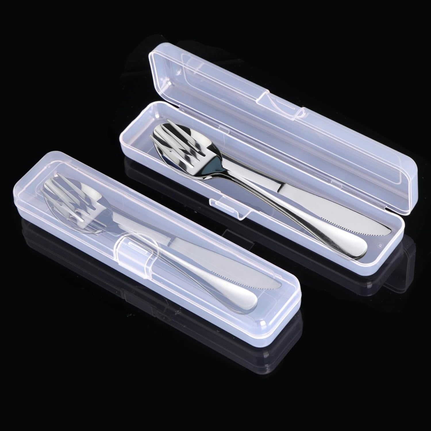 Travel Utensils With Case, Stainless Steel Reusable Portable Utensils Set With Case, Travel Silverware Set V1258-DP02-A-42