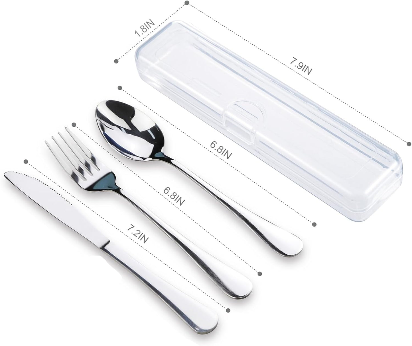 Travel Utensils With Case, Stainless Steel Reusable Portable Utensils Set With Case, Travel Silverware Set V1258-DP02-A-42