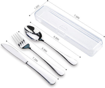 Travel Utensils With Case, Stainless Steel Reusable Portable Utensils Set With Case, Travel Silverware Set V1258-DP02-A-42