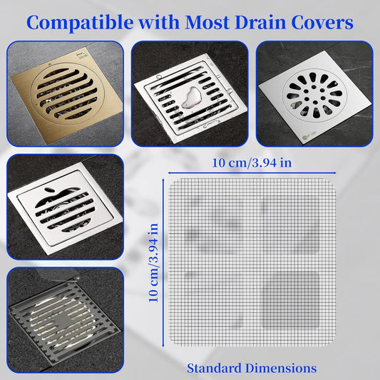 100PCS Disposable Shower Drain Hair Catcher - 4 Inch Hair Catcher Shower Drain - Drain Cover Mesh Stickers V1258-DP02-A-420