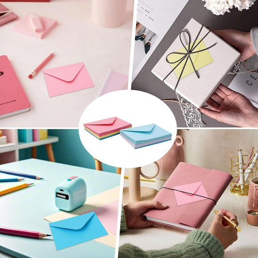 50 Pack Gift Card Envelopes, 4" x 2.75" Mini Envelopes, Multicolor Kraft Business Card Envelopes, Small V1258-DP02-A-424
