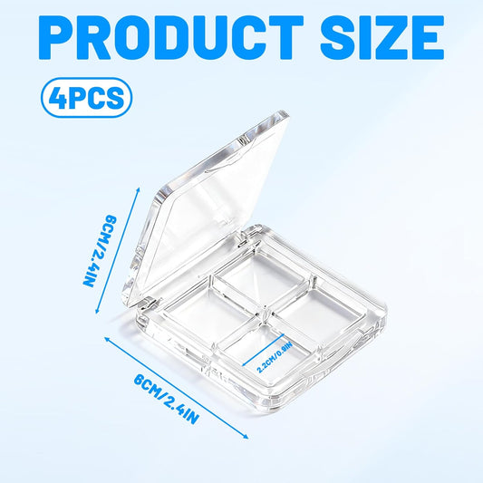 4-Pack Empty Lipstick Palette - 4 Grid Clear Empty Makeup Palette Cases - Highlighters Sample DIY Eyeshadow V1258-DP02-A-426