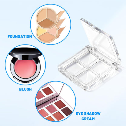 4-Pack Empty Lipstick Palette - 4 Grid Clear Empty Makeup Palette Cases - Highlighters Sample DIY Eyeshadow V1258-DP02-A-426