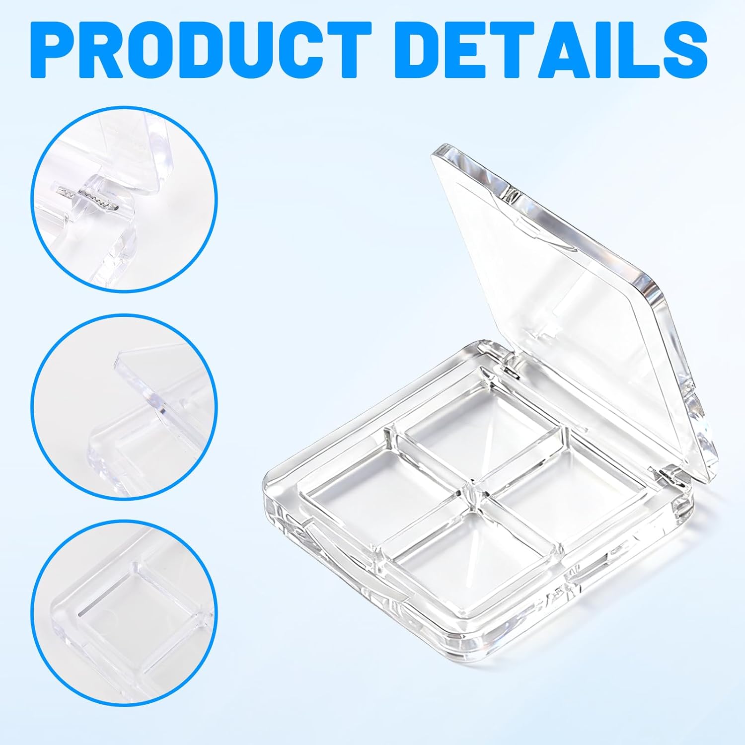 4-Pack Empty Lipstick Palette - 4 Grid Clear Empty Makeup Palette Cases - Highlighters Sample DIY Eyeshadow V1258-DP02-A-426