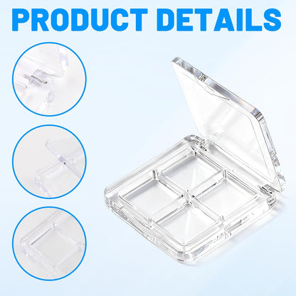 4-Pack Empty Lipstick Palette - 4 Grid Clear Empty Makeup Palette Cases - Highlighters Sample DIY Eyeshadow V1258-DP02-A-426