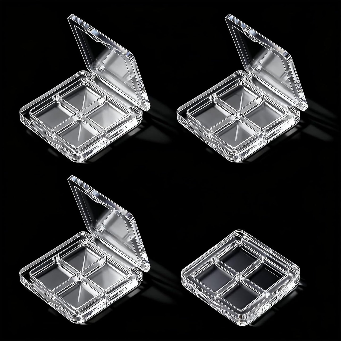 4-Pack Empty Lipstick Palette - 4 Grid Clear Empty Makeup Palette Cases - Highlighters Sample DIY Eyeshadow V1258-DP02-A-426